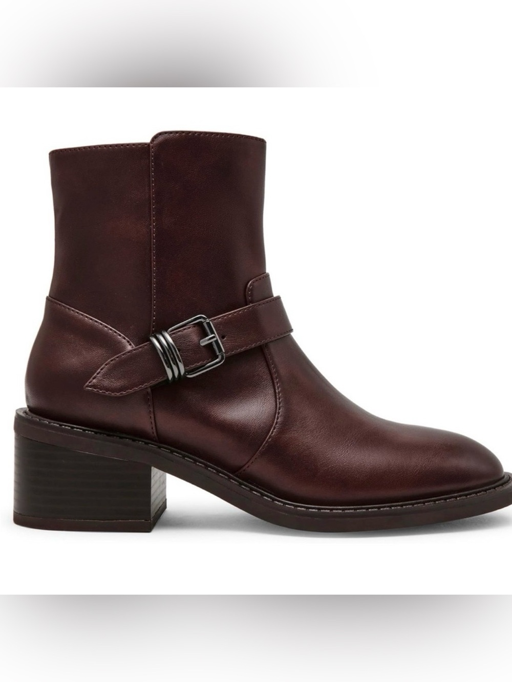 Women's Chelsea Buckle Boot - Dark Brown Leather NWT, size 9.5